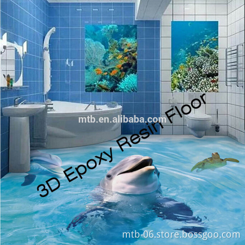 Scratch Resistant 3D Epoxy Resin Floor for Bathroom